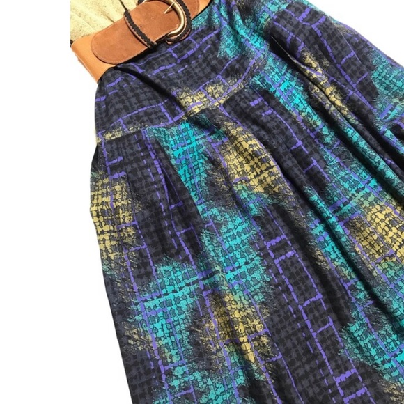 Vtg 80s Flowy Midi Skirt, Sz 16 (XL?) - Picture 3 of 7